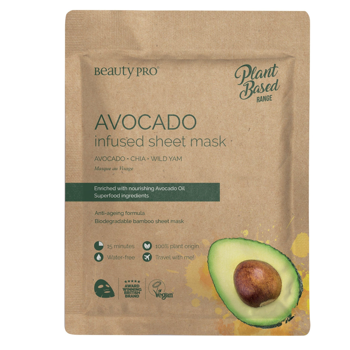 Beauty Pro Avocado Infused Sheet Face Mask