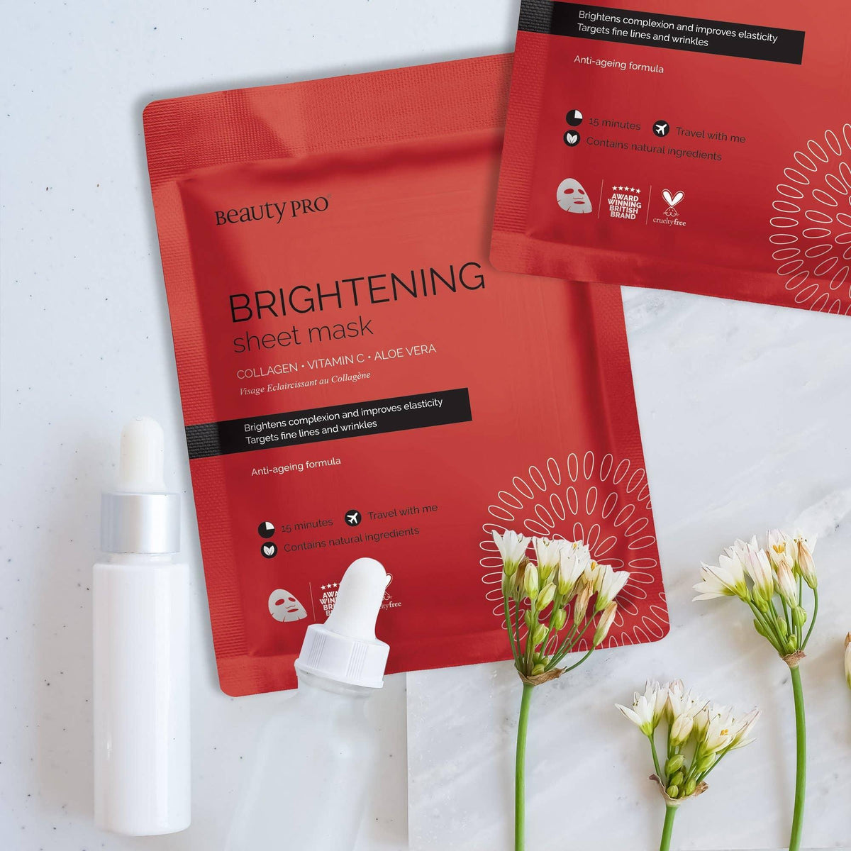 Beauty Pro Brightening Collagen Sheet Mask with Vitamin C
