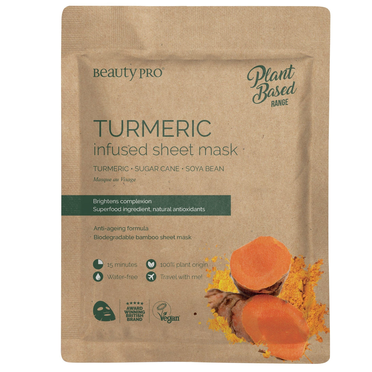 Beauty Pro Turmeric Infused Sheet Face Mask