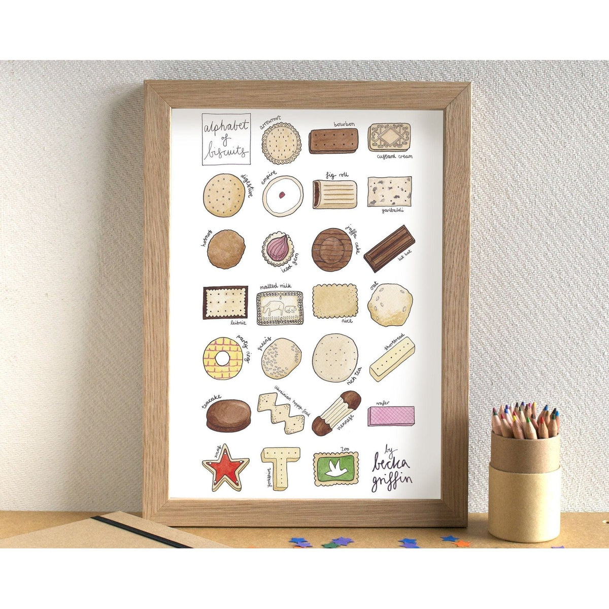 Becka Griffin Biscuits Alphabet Art Print