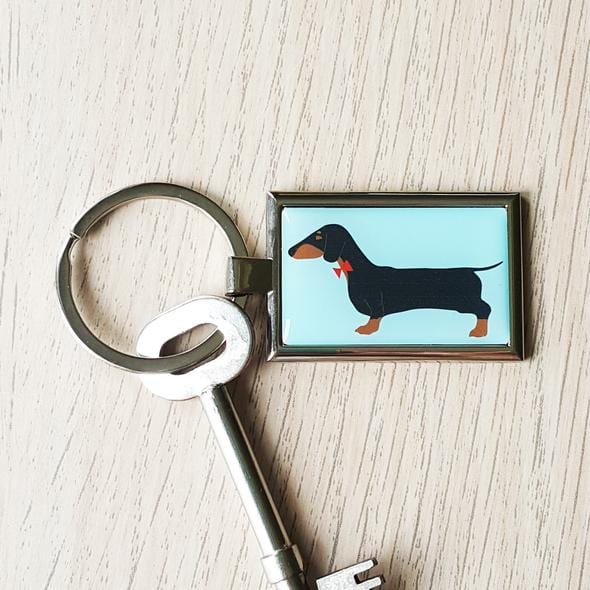 Blue Ranchu Dachshund Keyring