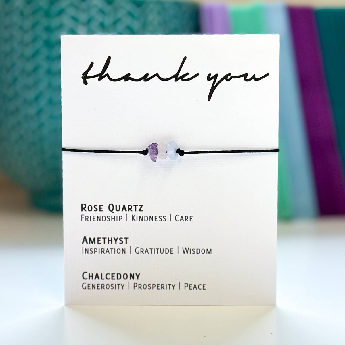 by Molly&Izzie Adjustable Crystal Bracelet - Thank You