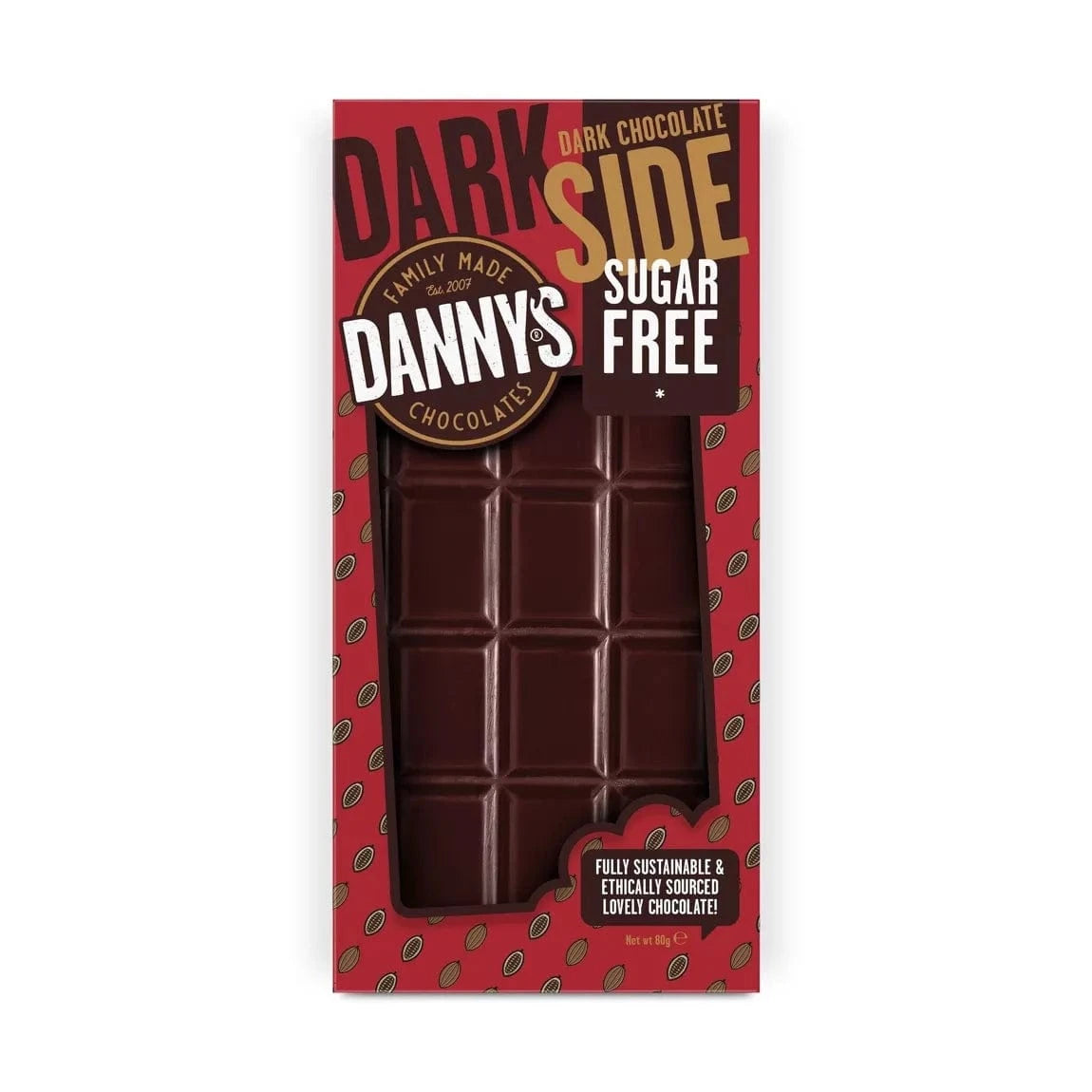 Danny's Chocolate Dark Side Sugar Free Chocolate Bar