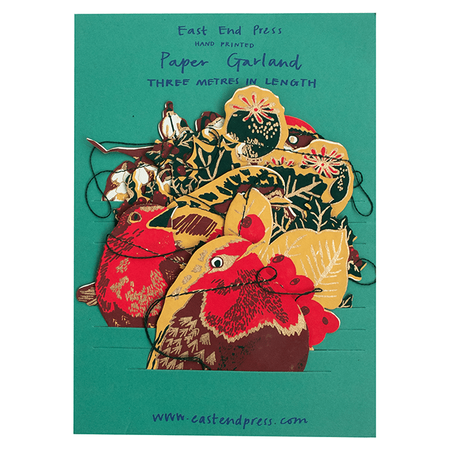 East End Press Christmas Robin Paper Garland