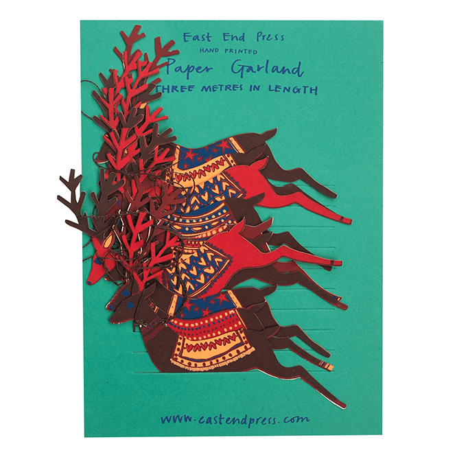 East End Press Reindeer Paper Garland