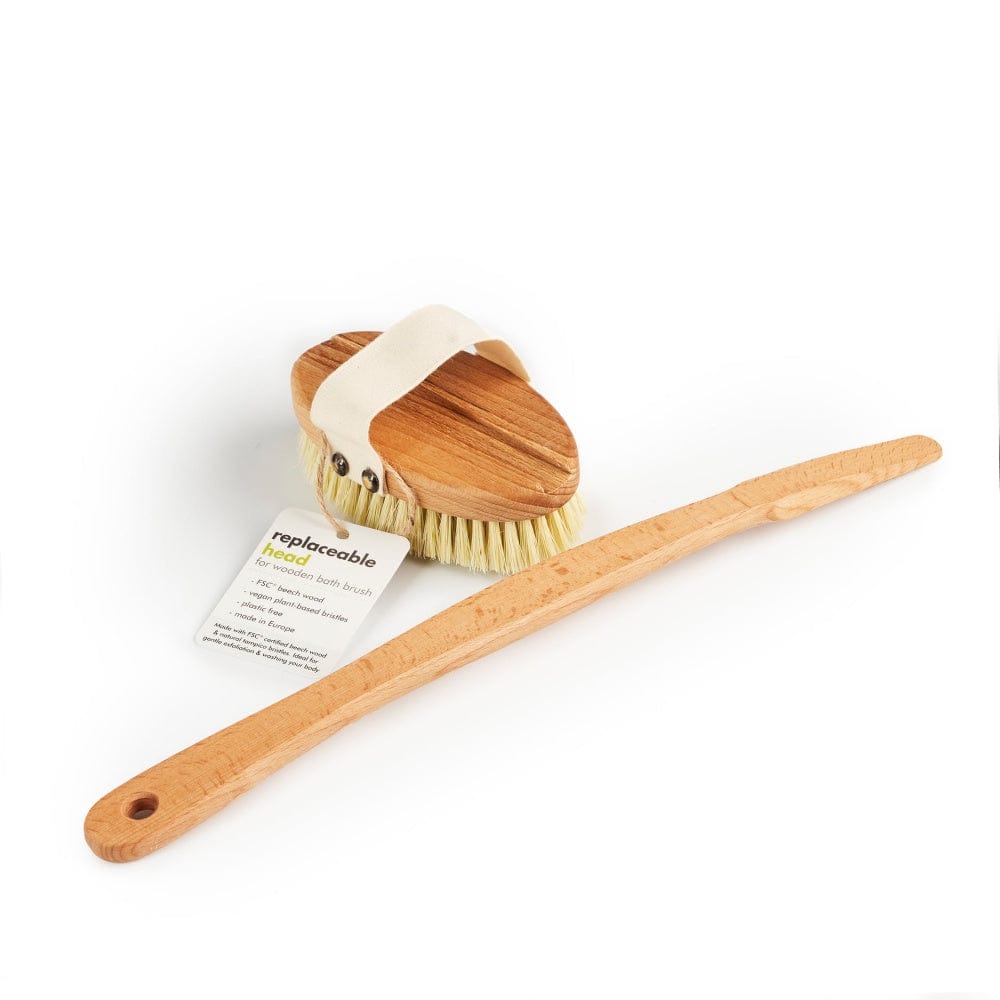 Ecoliving Wooden Bath Brush with Replacable Head