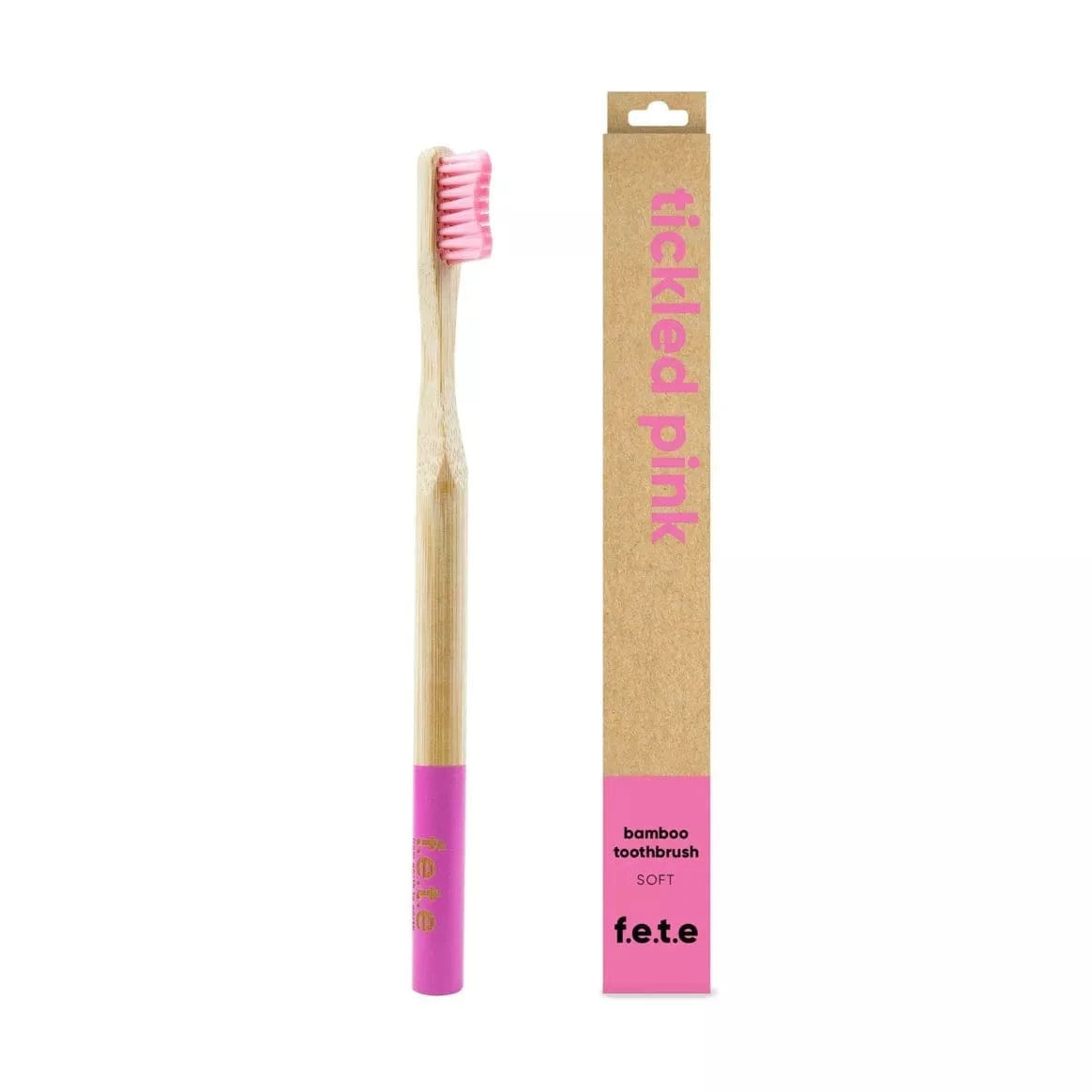 FETE Pink Adult's Soft Bamboo Toothbrush