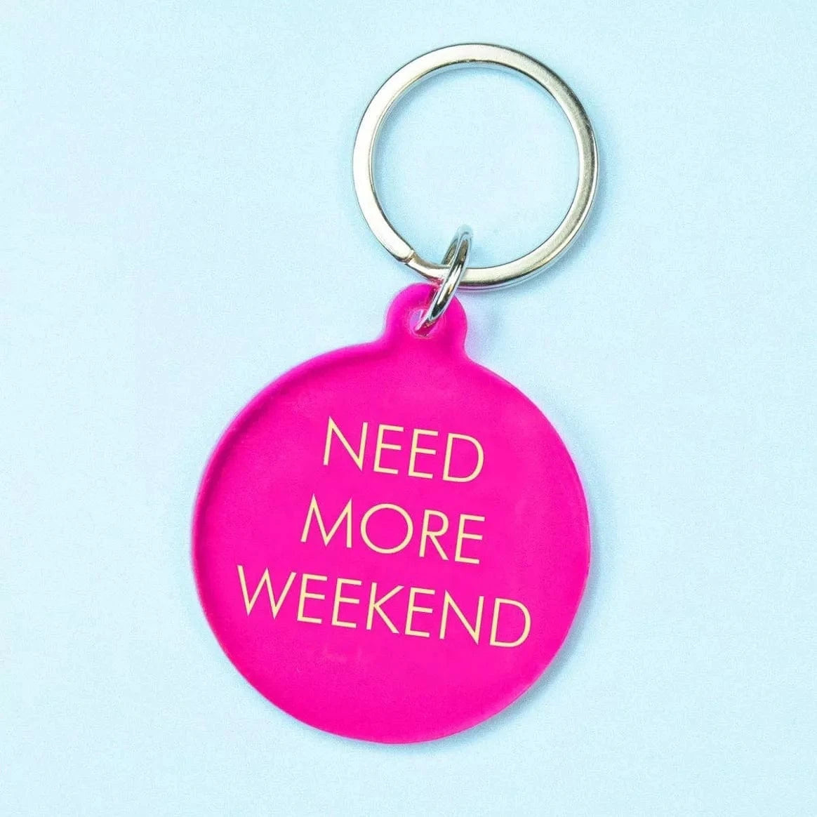 Flamingo Candles 'Need More Weekend' Keyring