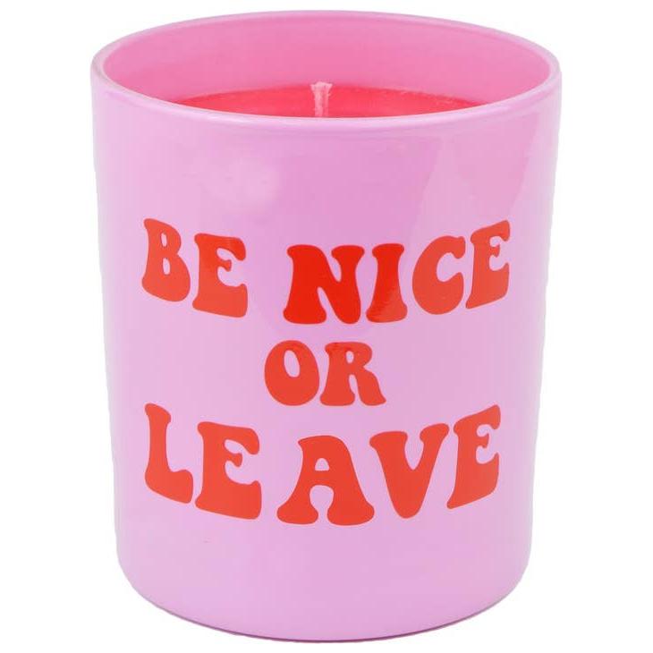 Flamingo Candles Pomegranate & Fig 'Be Nice or Leave' Candle