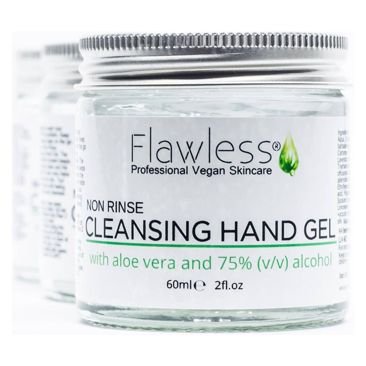 Flawless Cleansing Hand Gel - Non Rinse. Vegan, Plastic Free, Eco: 60ml