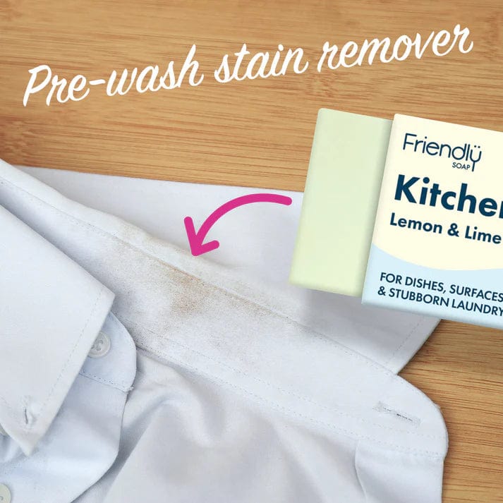 Kitchen Bar Lemon & Lime as a pre-wash stain remover for effective laundry cleaning.