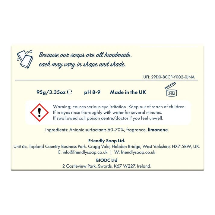 Handmade Kitchen Bar soap label with instructions and ingredients, eco-friendly dishwashing solution.