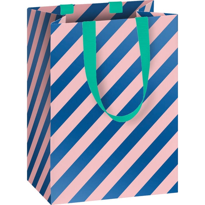 Giftwrap UK Pink & Blue Stripe Bright Mini Gift Bag