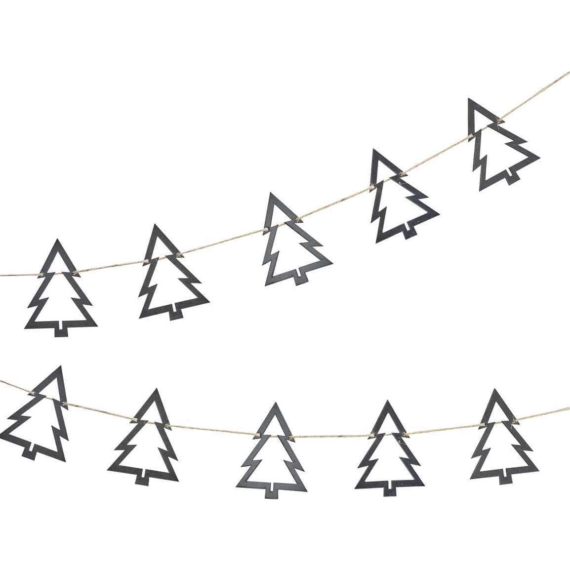 Ginger Ray Black Wooden Tree Christmas Bunting