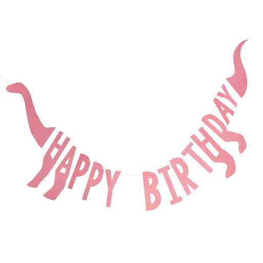 Ginger Ray Pink Happy Birthday Dinosaur Shaped Bunting