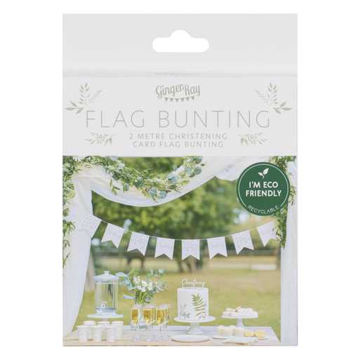 Ginger Ray White & Green Botanical Christening Bunting
