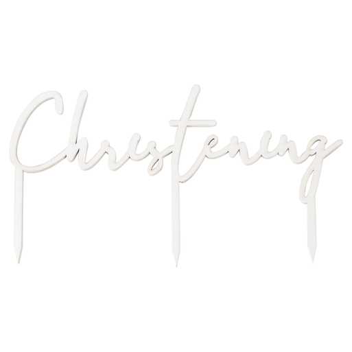 Ginger Ray White Wooden Christening Cake Topper
