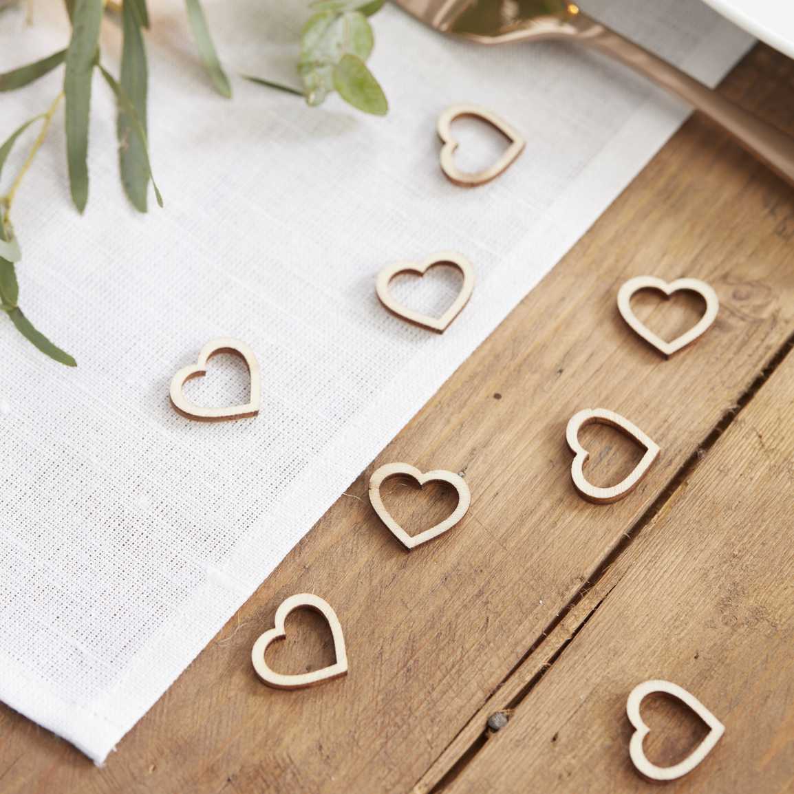 Ginger Ray Wooden Heart Table Confetti