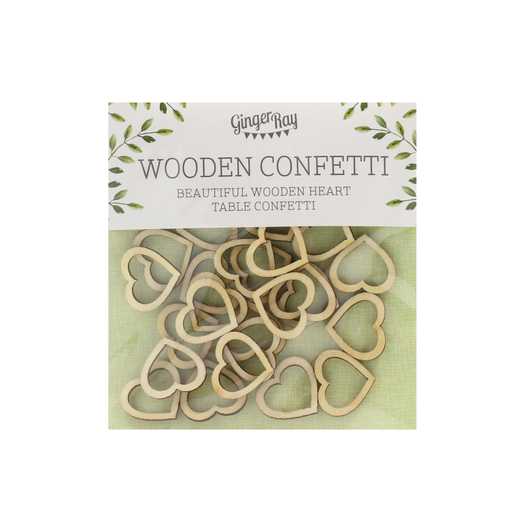 Ginger Ray Wooden Heart Table Confetti