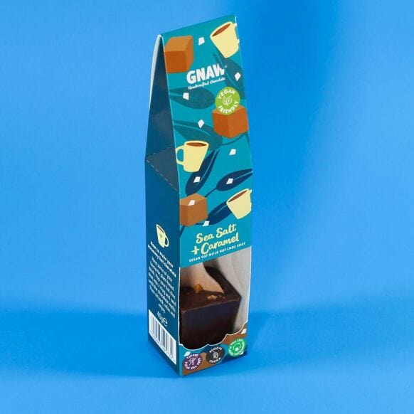 Gnaw Chocolate Vegan Oat Mi!lk With Sea Salt & Caramel Hot Chocolate Stirrer