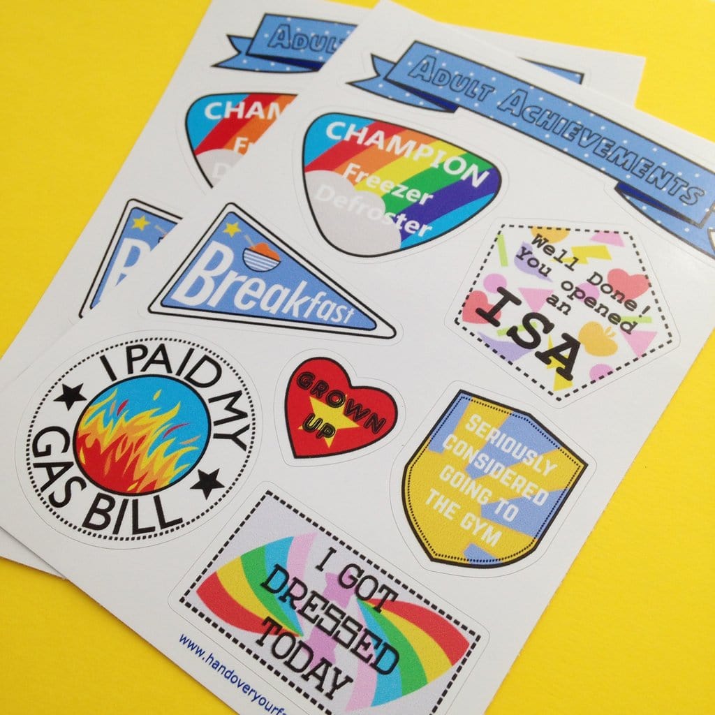Hand Over Your Fairy Cakes Adult Achievement Sticker Sheet
