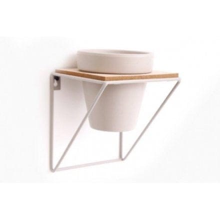 hellyeahshop Cream/light grey Wall Mounted Plant Pot Hanger