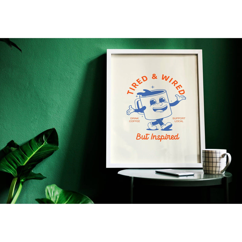 Hound & Fox Print Co Tired And Wired Print