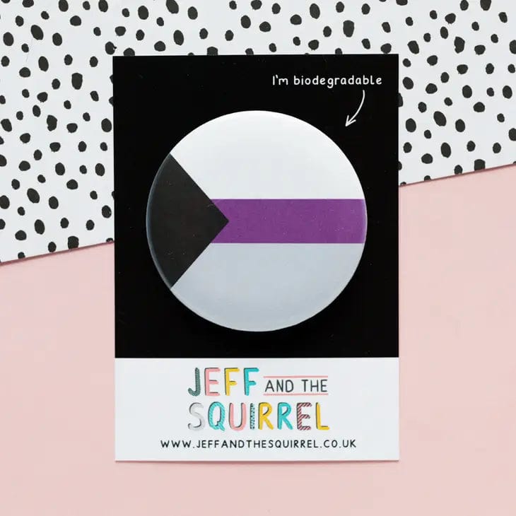 Jeff and the Squirrel Gay Pride Flag Biodegradable Badge