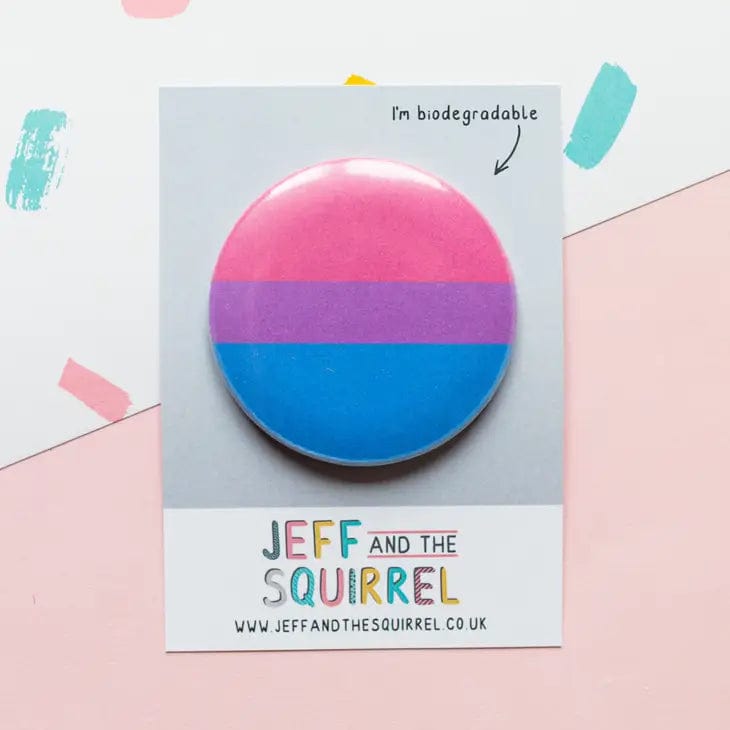 Jeff and the Squirrel Gay Pride Flag Biodegradable Badge