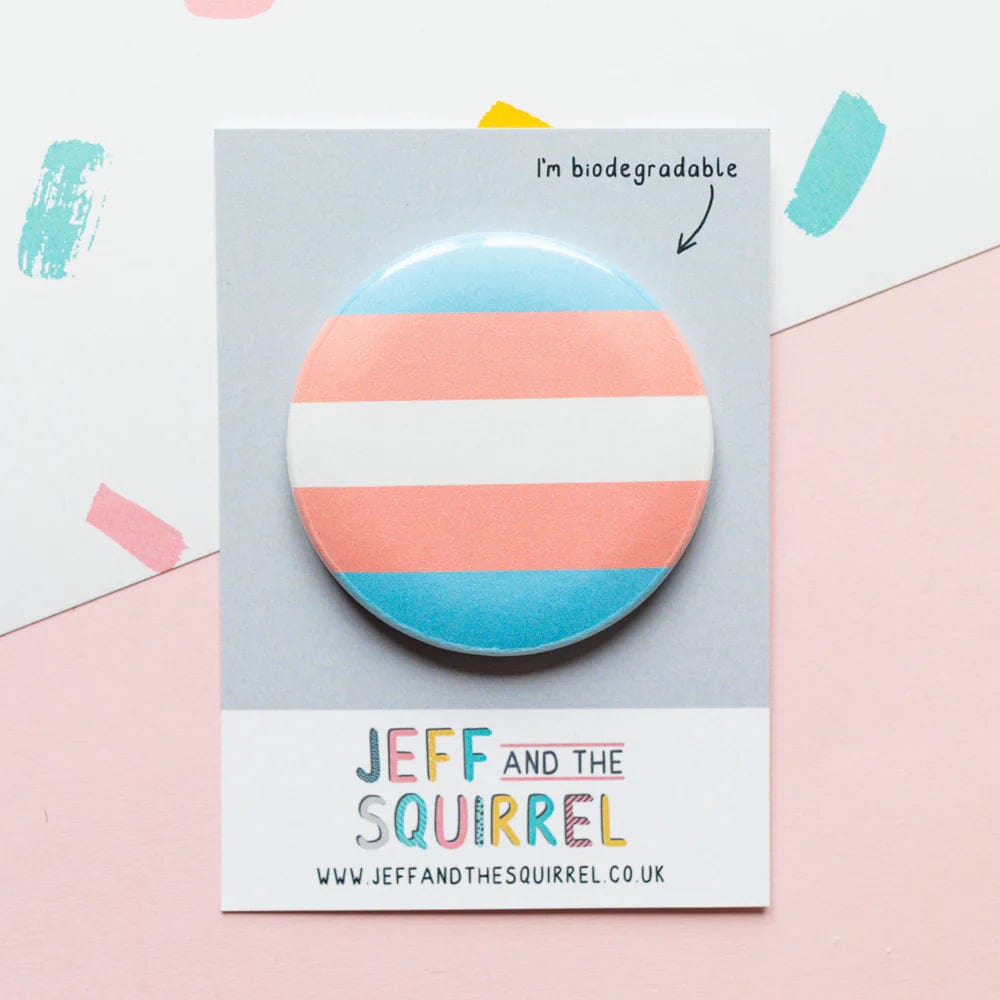 Jeff and the Squirrel Gay Pride Flag Biodegradable Badge