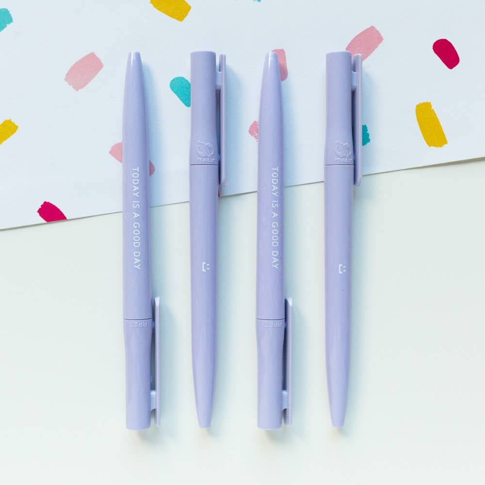 Jeff and the Squirrel Today Is A Good Day Recycled Eco Ballpoint Pen Lilac