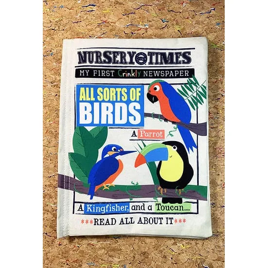 Jo & Nic's Crinkly Cloth Books Nursery Times Crinkly Newspaper - All Sorts of Birds