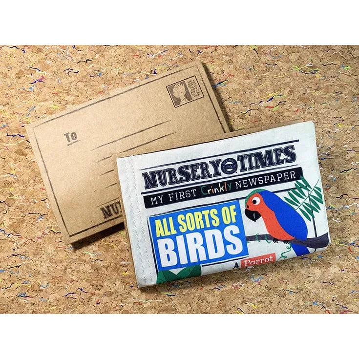 Jo & Nic's Crinkly Cloth Books Nursery Times Crinkly Newspaper - All Sorts of Birds