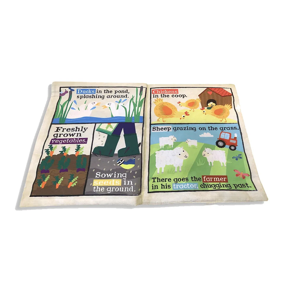 Jo & Nic's Crinkly Cloth Books Nursery Times Crinkly Newspaper - Farm Animals