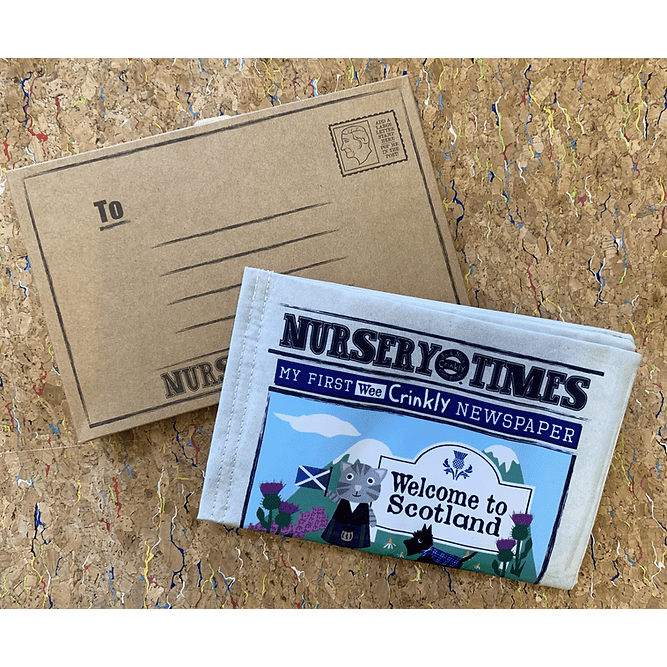 Jo & Nic's Crinkly Cloth Books Nursery Times Crinkly Newspaper - Scotland