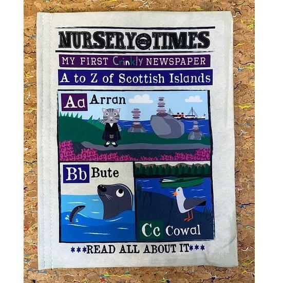 Jo & Nic's Crinkly Cloth Books Nursery Times Crinkly Newspaper - Scottish Islands