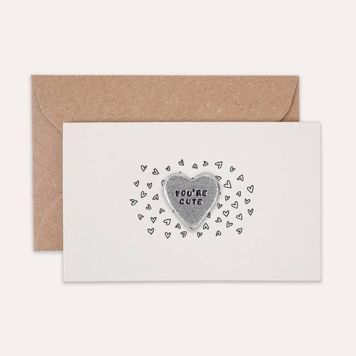 Kutuu 'You're Cute' Heart Tiny Token Card
