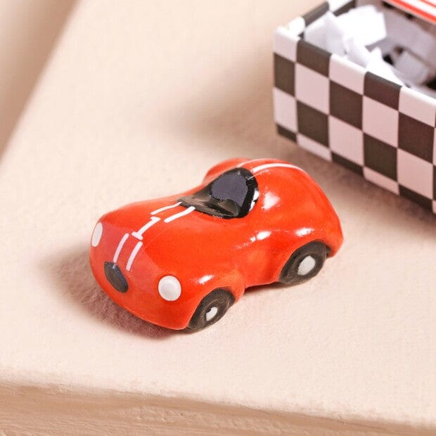 Lisa Angel Tiny Matchbox Ceramic Race Car Token