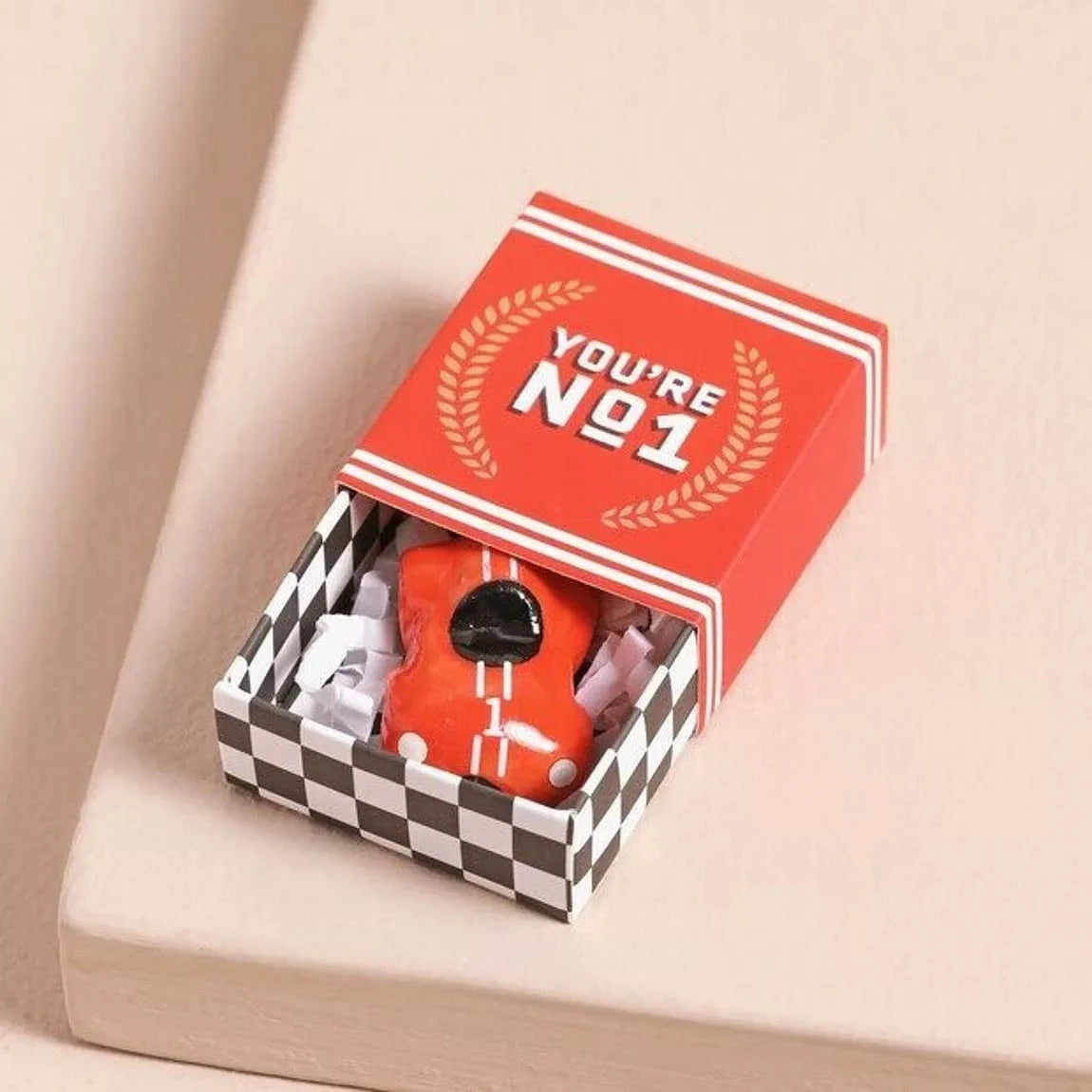 Lisa Angel Tiny Matchbox Ceramic Race Car Token