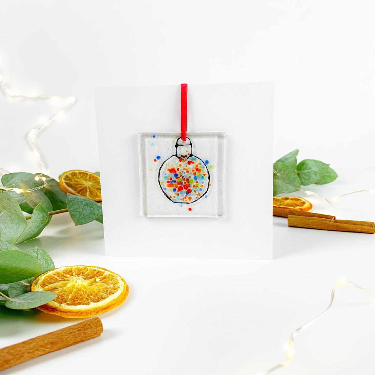 Marc Peters Glass Bauble Glass Decoration Greetings Card