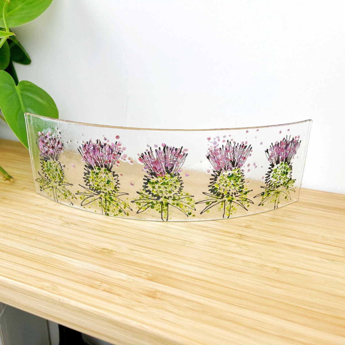 Marc Peters Glass large Thistles Glass Panel