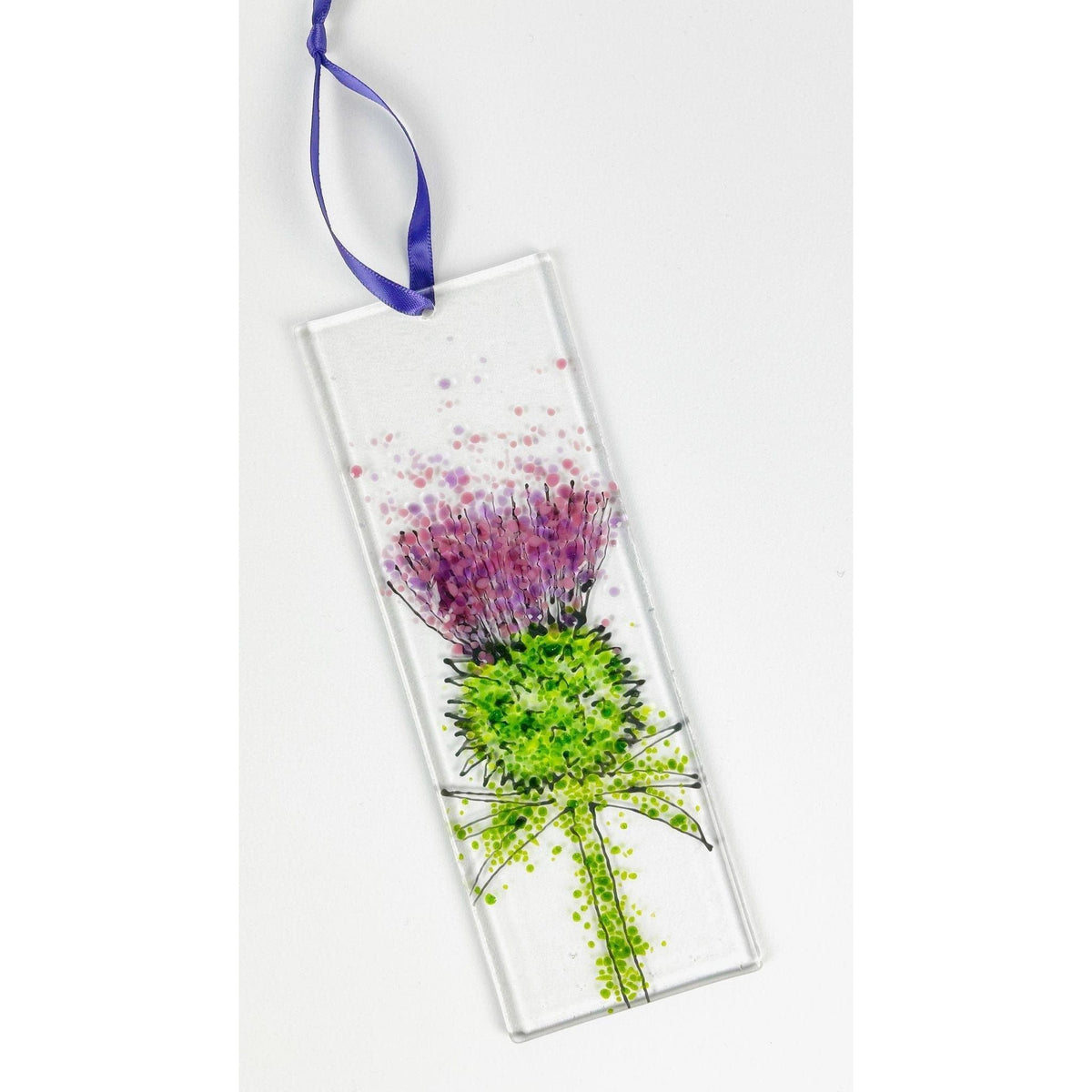 Marc Peters Glass Thistle Glass Hanging Panel