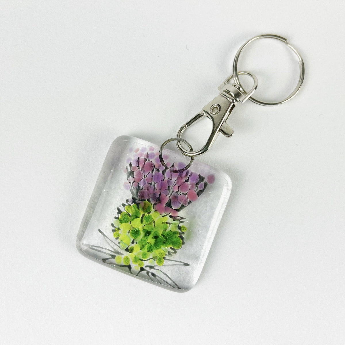 Marc Peters Glass Thistle Glass Keyring