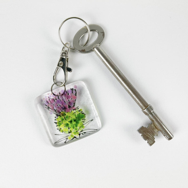 Marc Peters Glass Thistle Glass Keyring