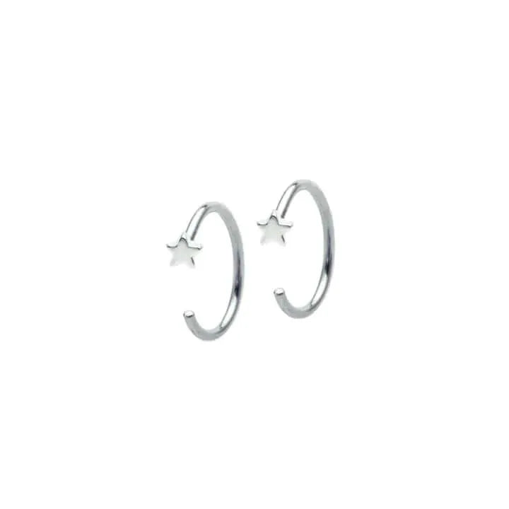 Marion Made Star Huggie Bar Hoop Earrings