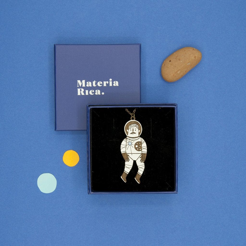 Materia Rica Astronaut Wooden Necklace