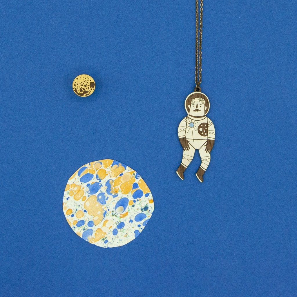Materia Rica Astronaut Wooden Necklace