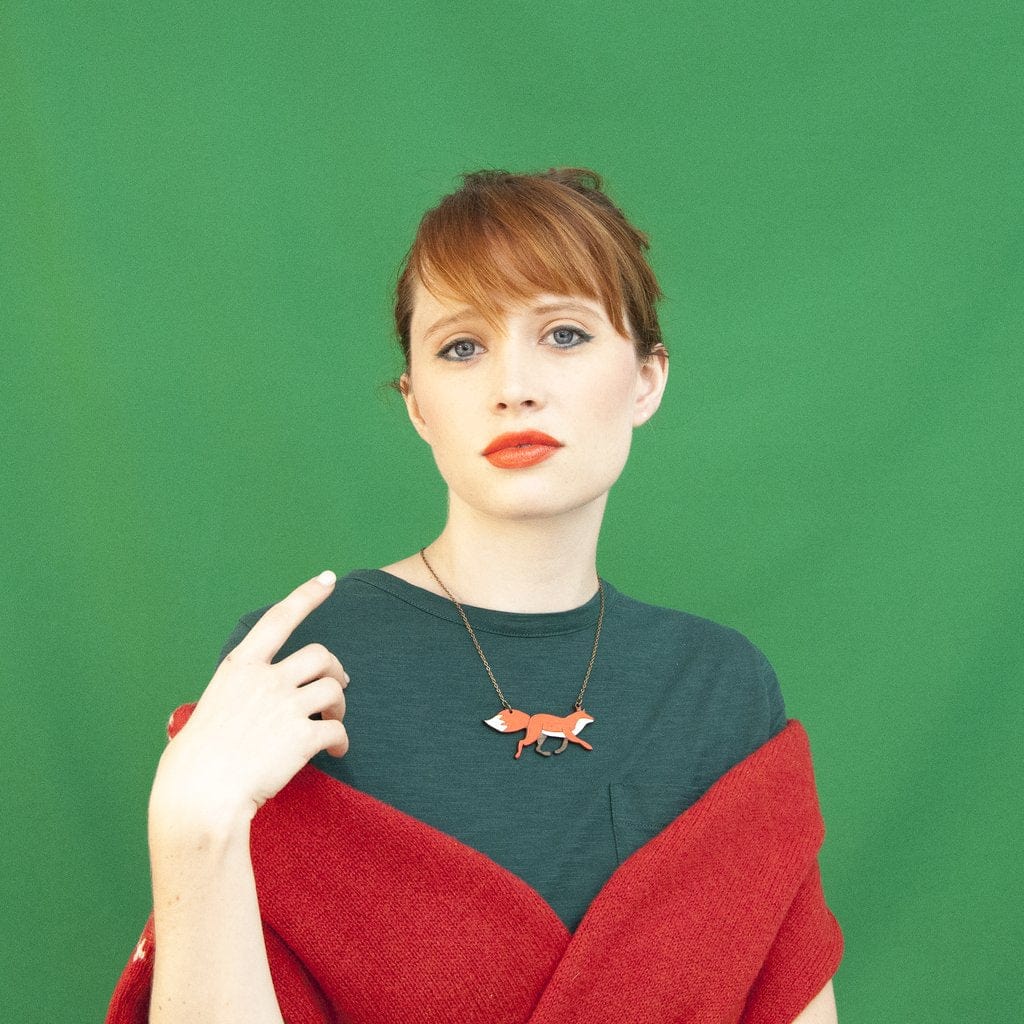 Materia Rica Fox Necklace & Fern Earring Set