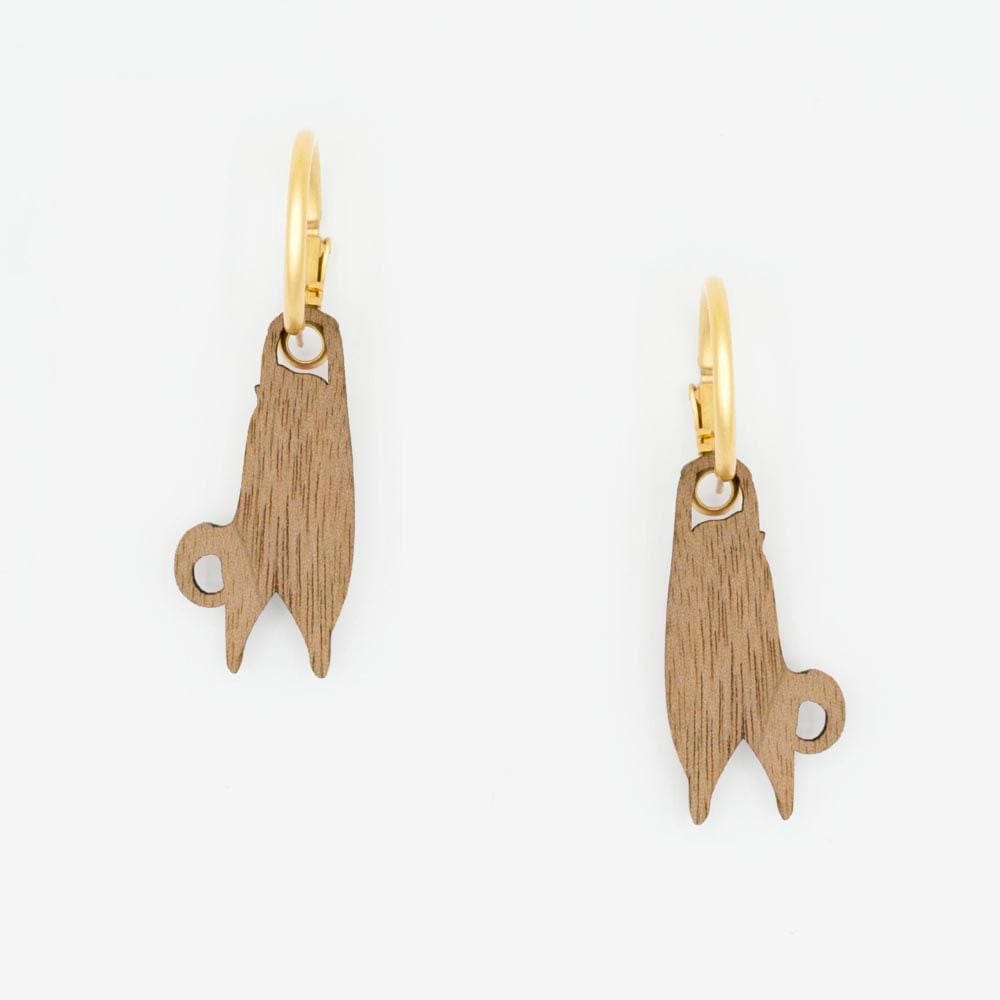 Materia Rica Hanging Cat Hoop Earrings