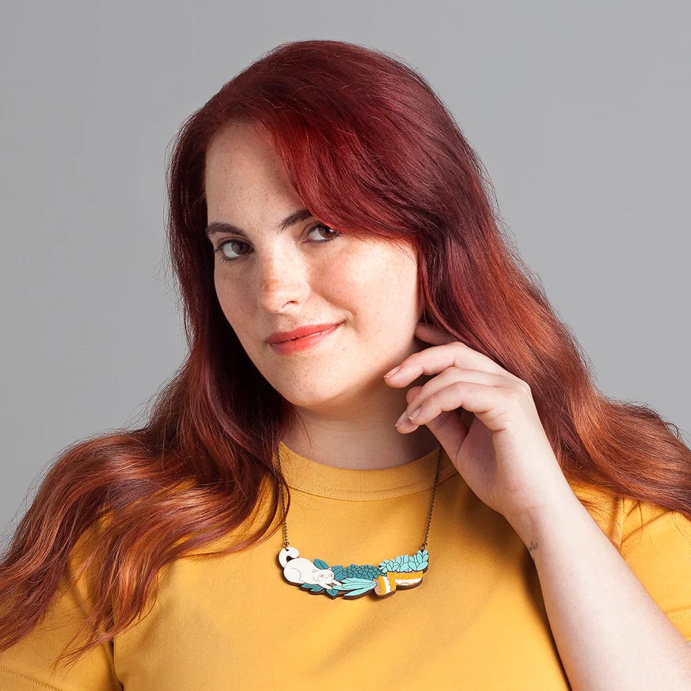 Materia Rica I'm Just A Cat Wooden Necklace